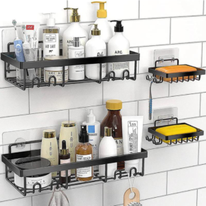 Wall mounted bathroom storage rack